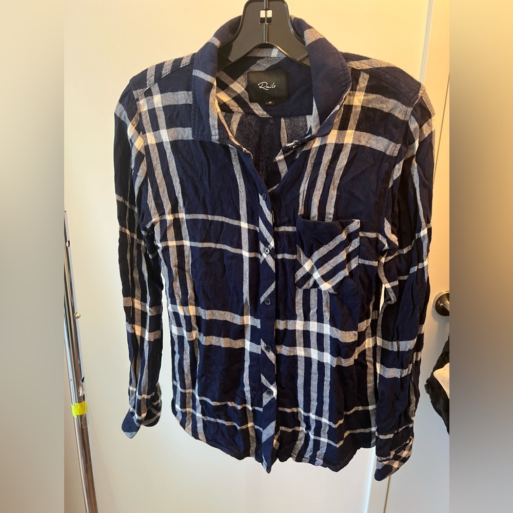 Blue plaid button up shirt from Rails in size XS
